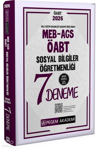 Pegem Akademi 2026 MEB AGS ÖABT Sosyal Bilgiler Öğretmenliği Tamamı Çözümlü 7 Deneme