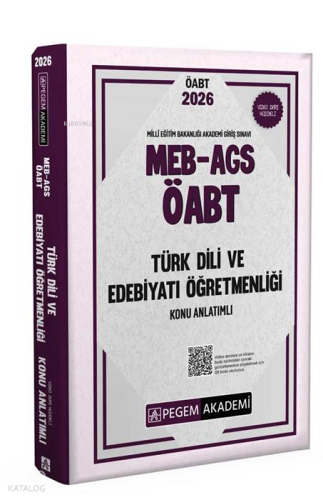 Pegem Akademi 2026 MEB AGS ÖABT Türk Dili ve Edebiyatı Öğretmenliği Ko