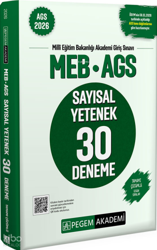 Pegem Akademi 2026 MEB AGS Sayısal Yetenek 30 Deneme Tamamı Çözümlü