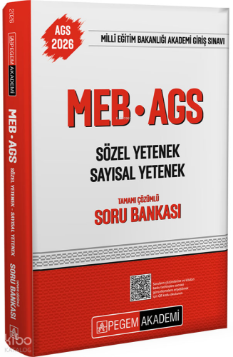 Pegem Akademi 2026 MEB AGS Soru Bankası Tamamı Çözümlü Sözel Yetenek S
