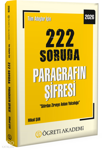 Pegem Akademi 2026 Tüm Adaylar İçin 222 Soruda Paragrafın Şifresi