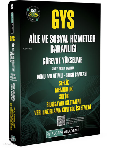 Pegem Akademi Yayıncılık 2025 GYS Aile ve Sosyal Hizmetler Bakanlığı G
