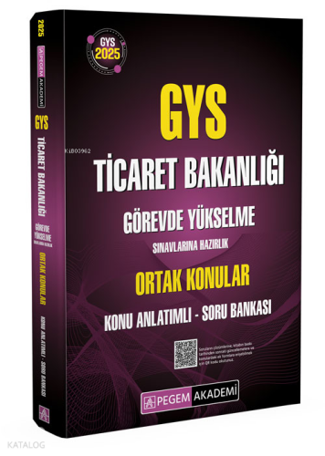 Pegem Akademi Yayıncılık 2025 GYS Ticaret Bakanlığı Görevde Yükselme S