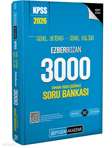 Pegem Akademi Yayıncılık 2026 KPSS Genel Yetenek Genel Kültür Ezberboz