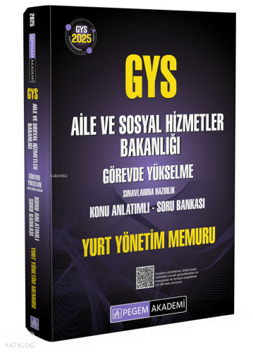 Pegem Akademi Yayınları 2025 GYS Aile ve Sosyal Hizmetler Bakanlığı Gö