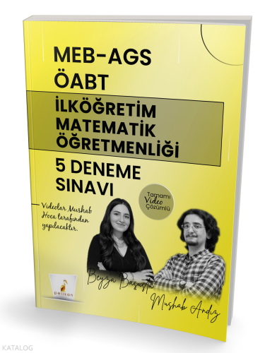 Pelikan MEB - AGS ÖABT İlköğretim Matematik Öğretmenliği 5 Deneme Sınavı Tamamı Video Çözümlü