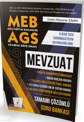 Pelikan Yayınevi 2026 MEB AGS Mevzuat Soru Bankası