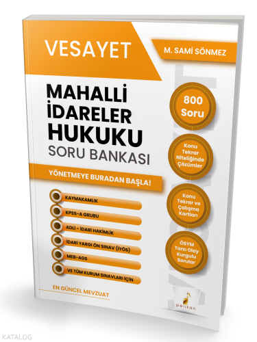 Pelikan Yayınevi Vesayet Mahalli İdareler Hukuku Soru Bankası