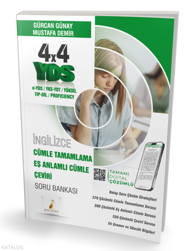 Pelikan YDS İngilizce 4x4 Cümle Tamamlama Eş Anlamlı Cümle Çeviri Soru Bankası