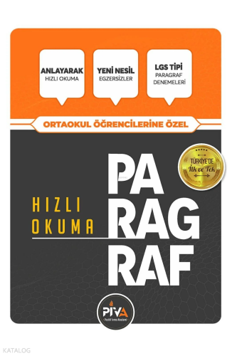 Piva Yayınları Ortaokul Öğrencileri İçin Paragraf Hızlı Okuma
