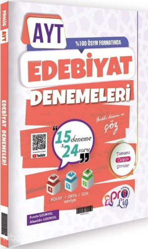 Prolig Yayınları AYT Edebiyat 15 x 24 Denemeler
