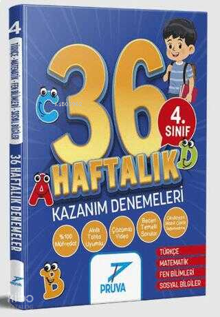Pruva Akademi 4. Sınıf 36 Haftalık Süreç Değerlendirme Denemeleri