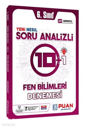 Puan Yayınları 6. Sınıf Fen Bilimleri Soru Analizli 10+1 Deneme Puan 