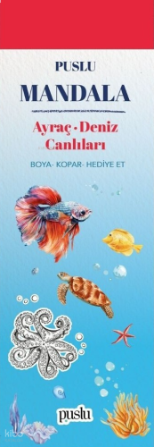 Puslu Mandala Ayraç - Deniz Canlıları;Boya-Kopar-Hediye Et