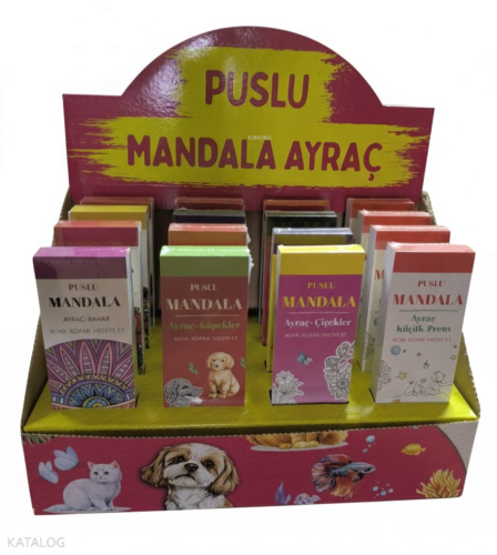 Puslu Mandala Ayraç - Yetişkin Set;Boya - Kopar - Hediye Et