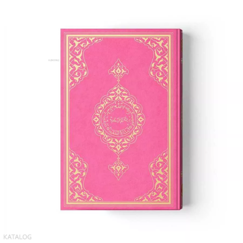 Rahle Boy Kur'an-ı Kerim (2 Renkli, Pembe, Mühürlü)