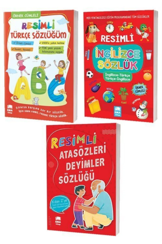 Resimli Türkçe Ingilizce Ve Atasözleri Deyimler Sözlükleri - 3 Kitap Set