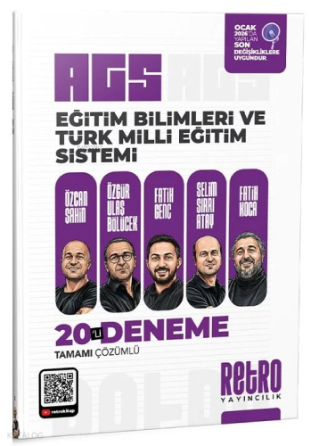 Retro Yayıncılık 2026 MEB-AGS Eğitim Bilimleri ve Türk Milli Eğitim Si