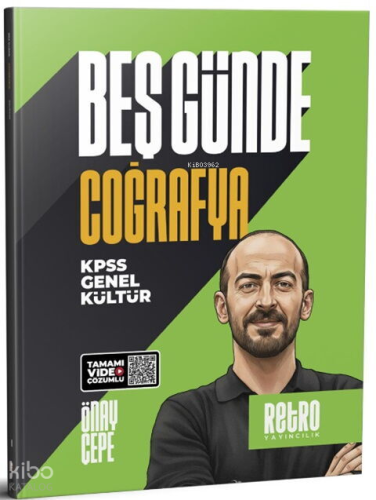 Retro Yayıncılık KPSS Genel Kültür Coğrafya Beş Günde Kamp Kitabı