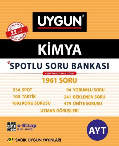 Sadık Uygun Yayınları AYT Kimya Spotlu Soru Bankası Sadık Uygun
