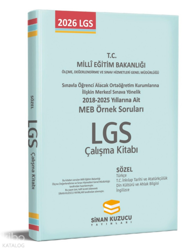 Sinan Kuzucu MEB Örnek Soruları LGS Çalışma Kitabı Sözel