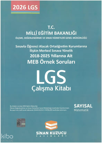 Sinan Kuzucu Yayınları MEB Örnek Soruları LGS Çalışma Kitabı Sayısal M