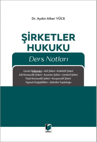 Şirketler Hukuku Ders Notları
