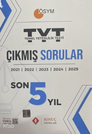 Sonuç Yayınları TYT Çıkmış Sorular Son Beş Yıl 2025