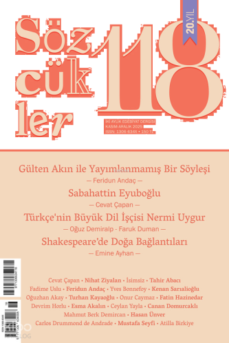 Sözcükler Dergisi 118. Sayı :Kasım-Aralık 2025