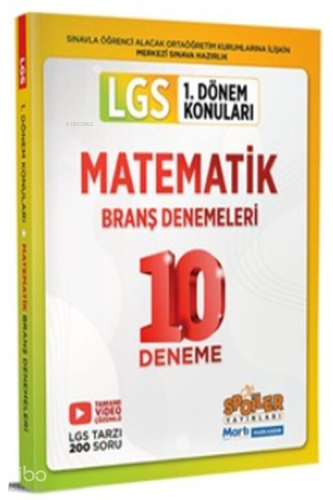 Spoiler 8. Sınıf LGS Matematik 1. Dönem 10 lu Branş Deneme
