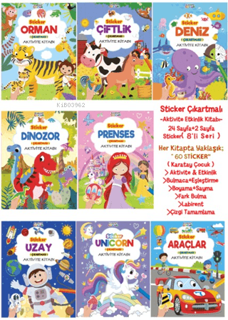 Sticker Çıkartmalı Aktivite Kitabı (8 Kitap)
