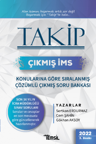 Takip Çıkmış İcra Müdürlüğü Sınavı Konularına Göre Sıralanmış Çözümlü Çıkmış Soru Bankası