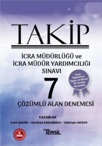 Takip İcra Müdürlüğü ve İcra Müdür Yardımcılığı Sınavı Çözümlü; Çözümlü 7 Alan Denemesi