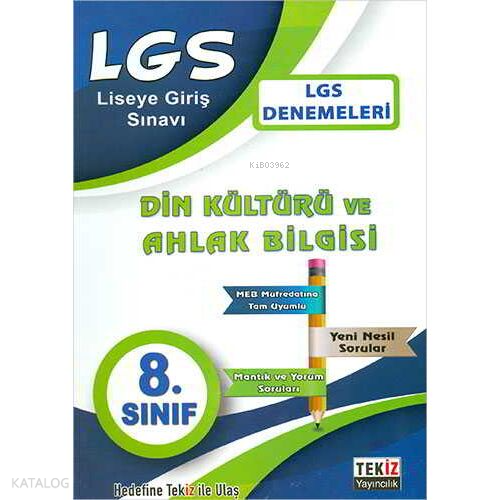 Tekiz 8.Sınıf LGS Din Kültürü ve Ahlak Bilgisi Denemeleri