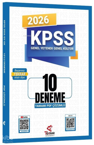 Tekrar Akademi 2026 KPSS Genel Yetenek Genel Kültür 10 Deneme Çözümlü