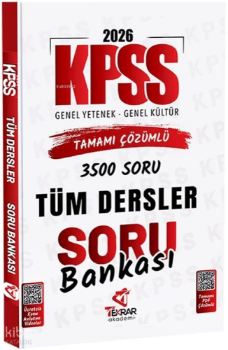Tekrar Akademi 2026 KPSS Genel Yetenek Genel Kültür Soru Bankası Çözümlü