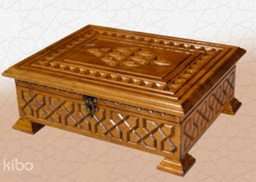 TS031-Ahşap Cami Boy Kuran-I Kerim Kutusu-Oymalı