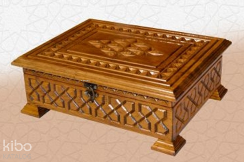 TS032-Ahşap Rahle Boy Kuran-ı Kerim Kutusu-Oymalı