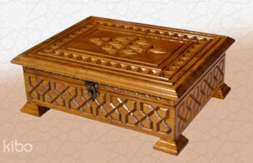 TS033-Ahşap Orta Boy Kuran-I Kerim Kutusu-Oymalı