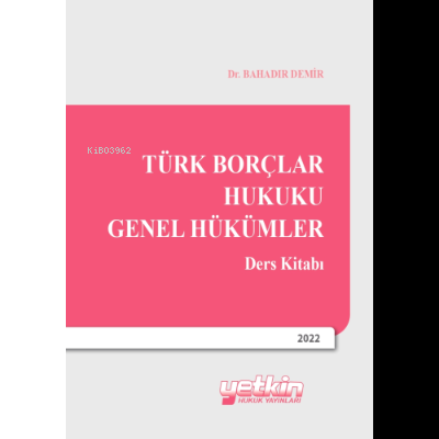 Türk Borçlar Hukuku Genel Hükümler