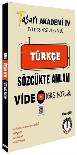TYT Türkçe Sözcükte Anlam Vİdeo Ders Notları Tasarı Eğitim Yayınları