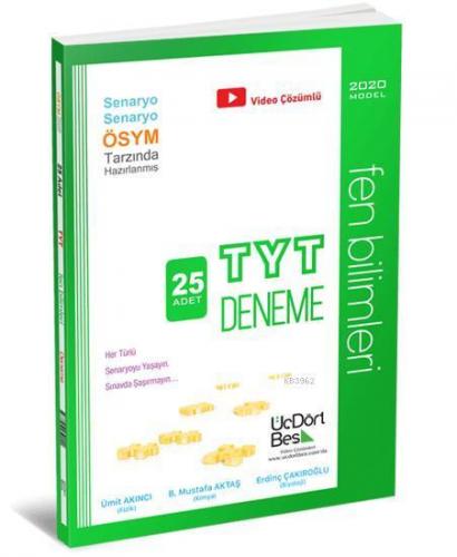 Üç Dört Beş Yayınları TYT Fen Bilimleri 25 Adet Deneme Üç Dört Beş
