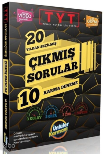 Ünlüler Karması 20 Yıldan Seçilmiş Tyt Tıpkı Basım 10 Karma Deneme (20