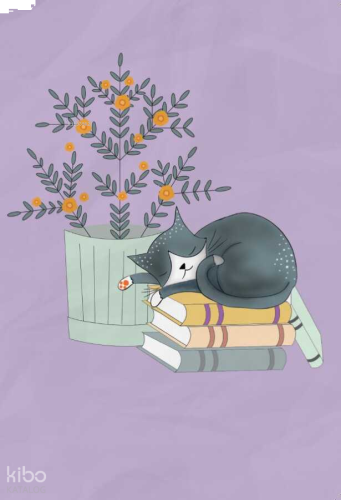 Uyuyan Kedi Özel Tasarımlı Defter (Çizgili)