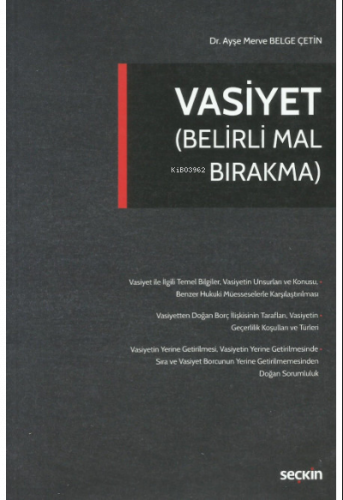 Vasiyet (Belirli Mal Bırakma)