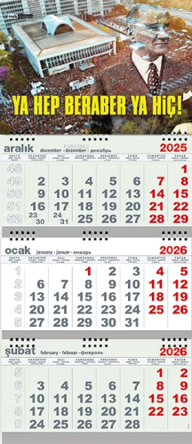 Ya Hep Beraber Ya Hiç 2026 Gemici Duvar Takvimi