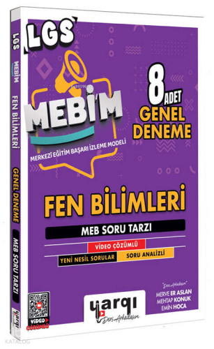 Yargı Ders Arkadaşım 8.Sınıf LGS MEBİM Fen Bilimleri 8 Adet Genel Dene
