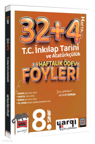 Yargı Ders Arkadaşım 8.Sınıf  TC İnkılap Tarihi ve Atatürkçülük 32+4 Haftalık Ödev Föyleri