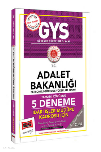 Yargı Yayınları 2025 Adalet Bakanlığı Tamamı Çözümlü İdari İşler Müdürü Kadrosu İçin 5 Deneme