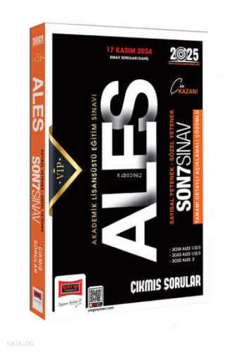 Yargı Yayınları 2025 ALES VİP Son 7 Sınav Çıkmış Sorular